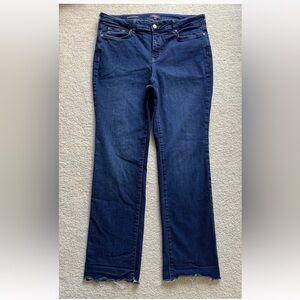 NYDJ Marilyn Straight Jeans Womens 16 Shaping Stretch Raw Hem High Rise Capsule